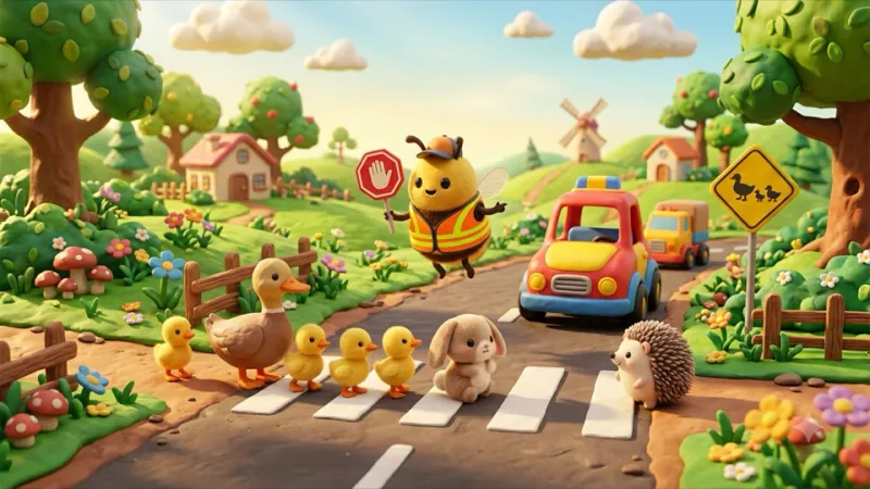 Critter Crossing world in Buzzy's Spelling Garden