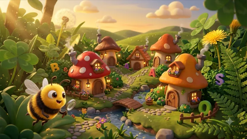 Letter Village world in Buzzy's Spelling Garden