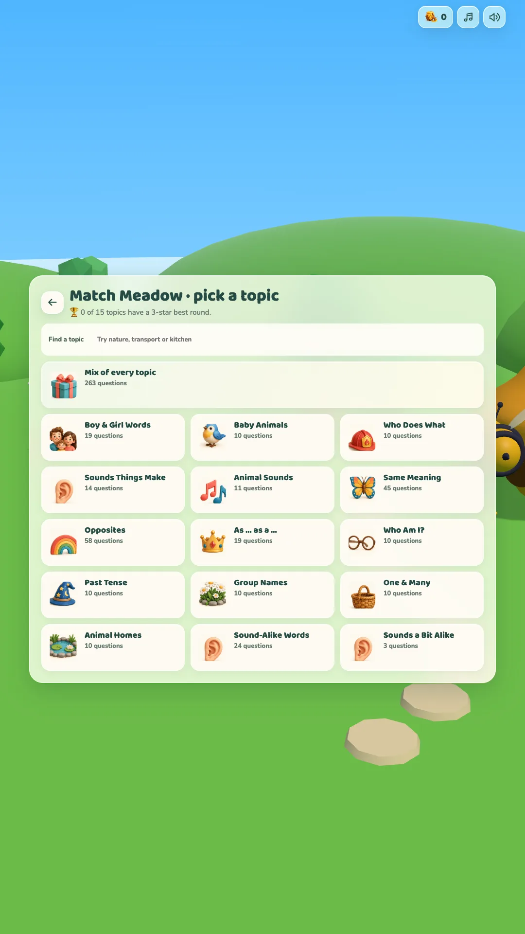 Match Meadow topics